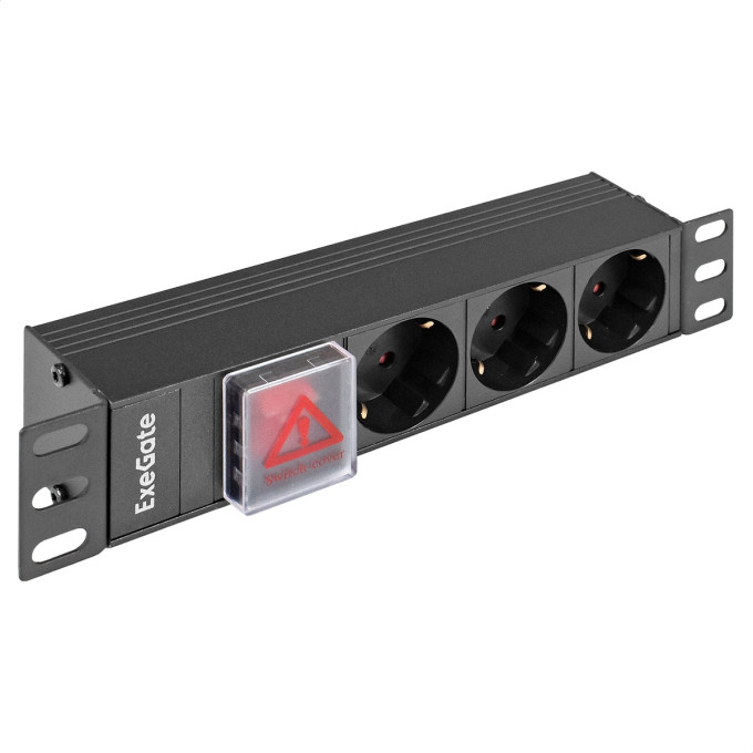 Блок розеток EXEGATE SERVERPRO PDU-10H305 Al-3S-C14-SW EX298593RUS