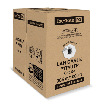 Кабель EXEGATE SFTP4-C5e-CCA-S24-IN-PVC-GY-305 SFTP