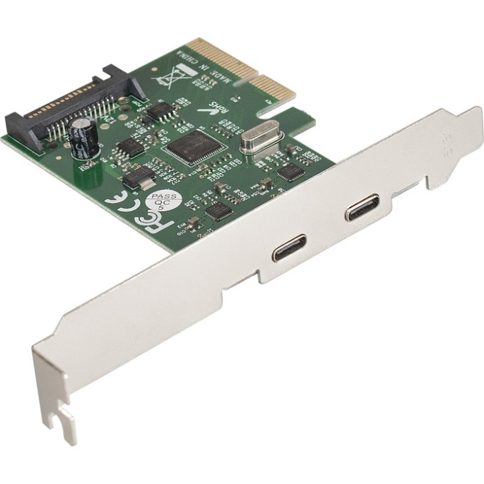 Контроллер EXEGATE EXE-313 (PCI-Ex4, 2xUSB 3.1 Type-C ext., разъем доп. питания) EX283715RUS