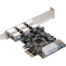 Контроллер EXEGATE EXE-367 (PCI-E 2.0, 3xUSB3.0 ext. + 1xUSB 3.0 int., разъем доп. питания) EX283720RUS