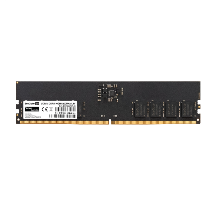 Модуль памяти EXEGATE VALUE DIMM DDR5 16GB 5200MHz PC5-41600 EX298029RUS