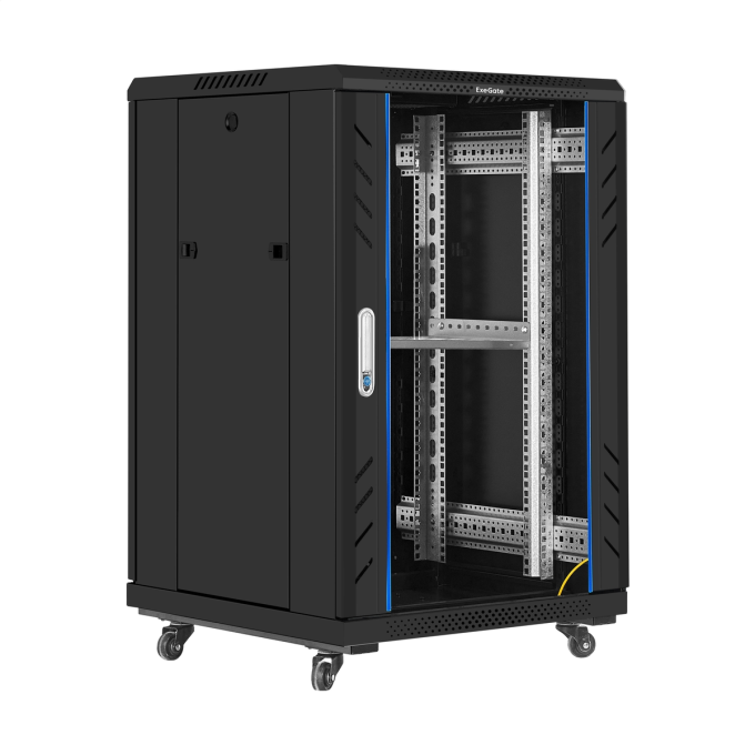 Телекоммуникационный шкаф EXEGATE EC-FS-18U.600.800.G.BLACK EX300402RUS